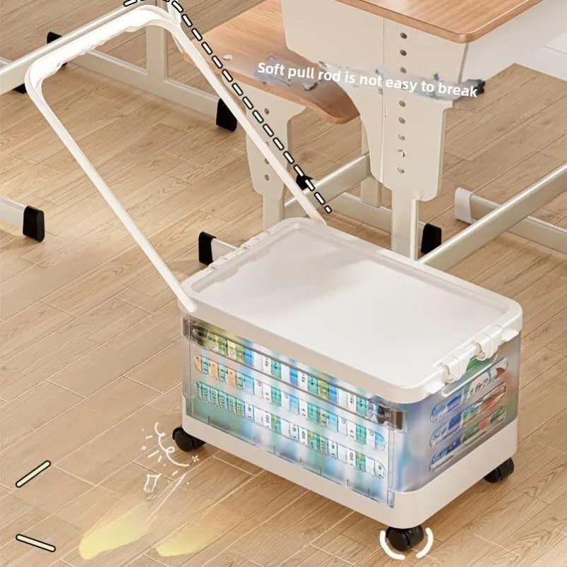 

Прозрачный ящик для хранения книг с колесами для старшеклассников, инструмент для переезда, органайзер, ящик для хранения книг Dormi