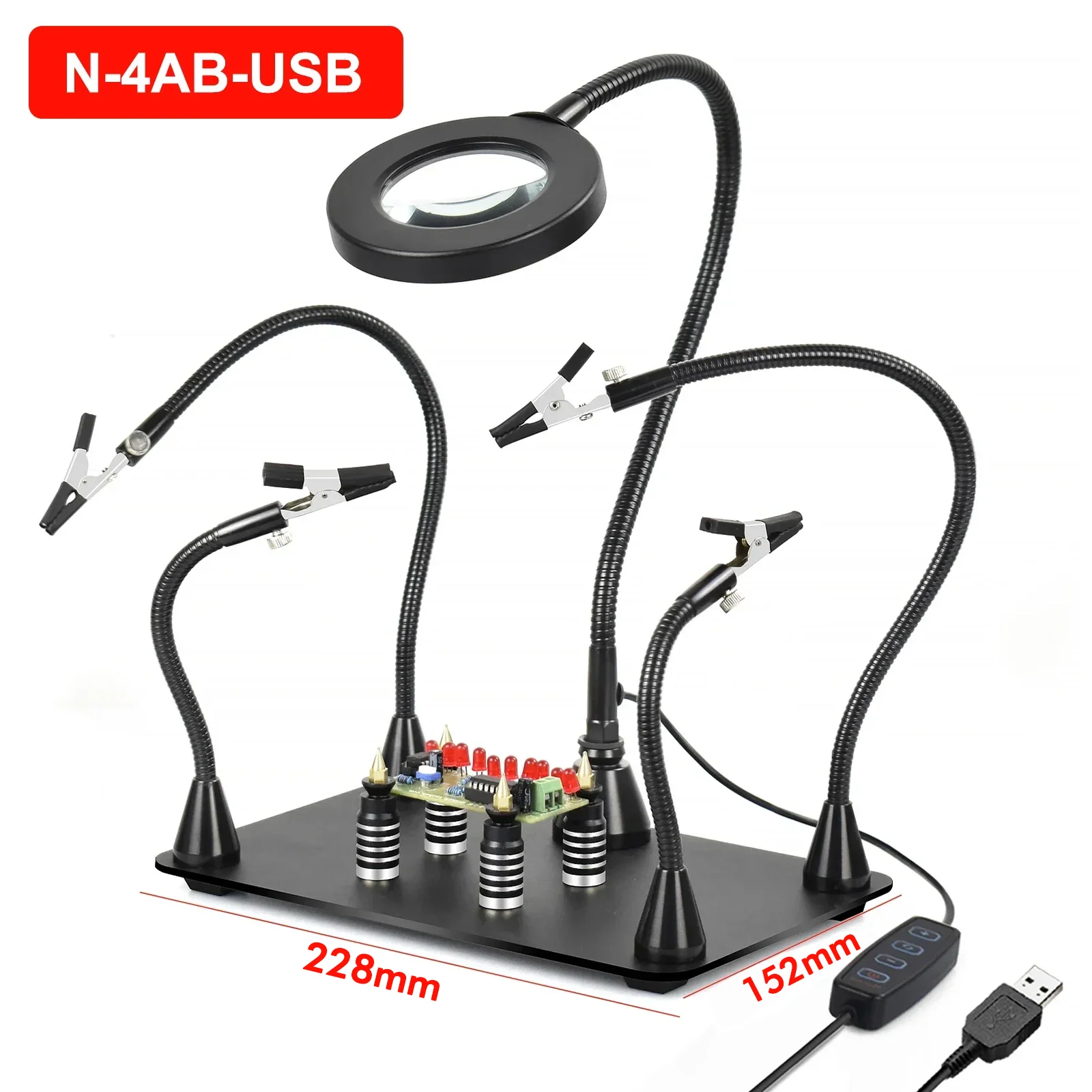 NEWACALOX Soldering Helping Hand Magnetic PCB Holder Circuit Board Fixture Stand Soldering Iron Holder Flexible Arm Welding Tool