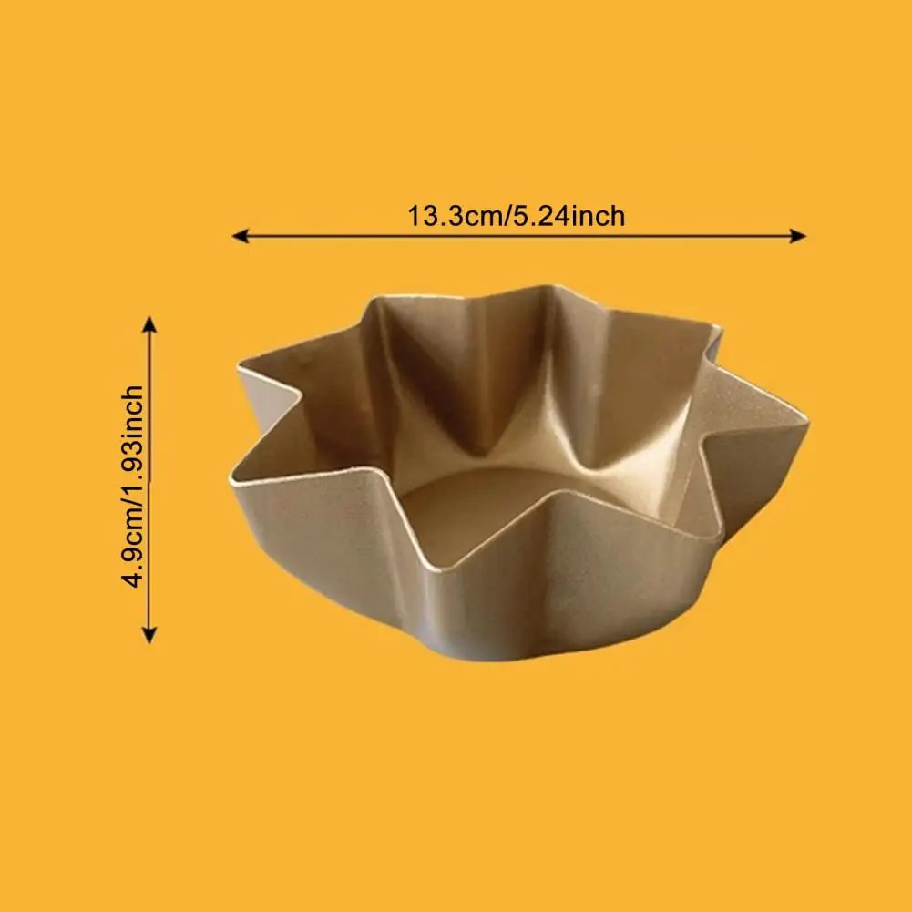Heavy-Gauge Carbon Steel Mini Pie Plate Commercial-Grade Tortilla Shell Mold PFOA-Free Coating  Fluted Star Octagon Cups