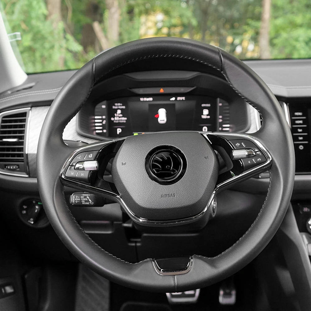63mm Auto-Styling ABS Logo Lenkrad-Emblem Aufkleber für Skoda Octavia Mk3 Fabia 2 Superb 3u 2 Kamiq Kodiaq VRS Karoq – Detail 7