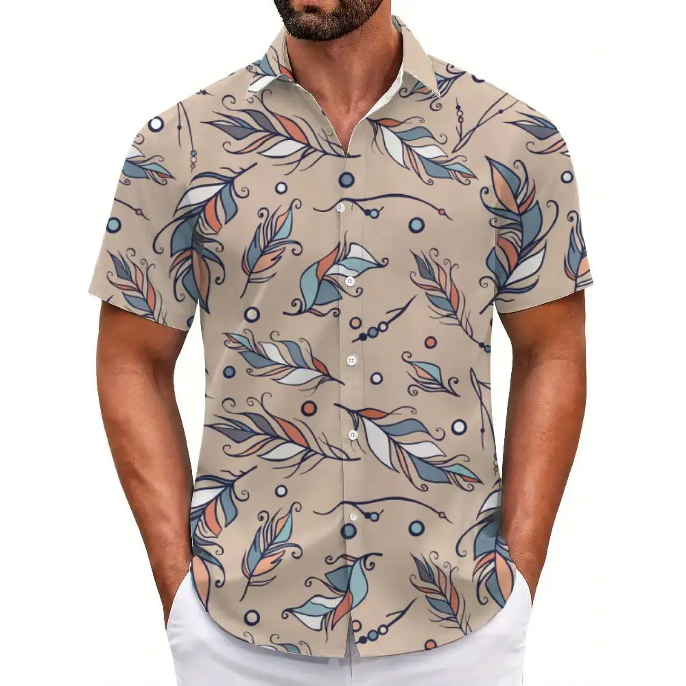 Retro Men's Casual Shirt Summer Lightweight Mature Style Loose Fit Unique Design Fun New Style Versatile Shirt for Men