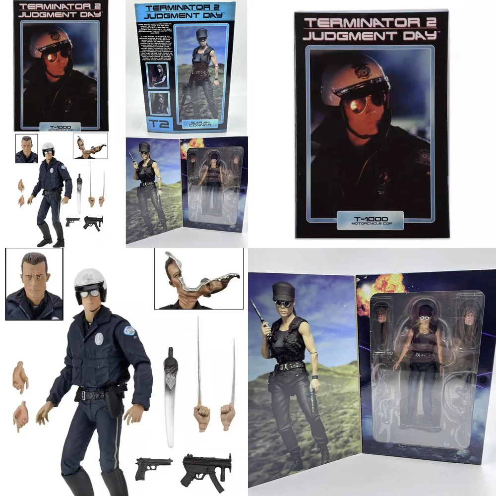 NECA ターミネーター 2 T1000 オートバイ警官サラ・コナー 7 インチアクションフィギュアコレクタブルおもちゃモデルデスクトップ装飾誕生日ギフト