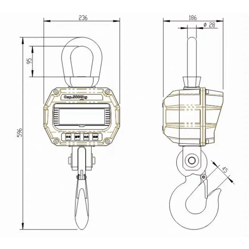 Balança de guindaste digital de 5000kg/2kg, 220v, balança eletrônica para caça, fazenda e construção, tomada de fábrica