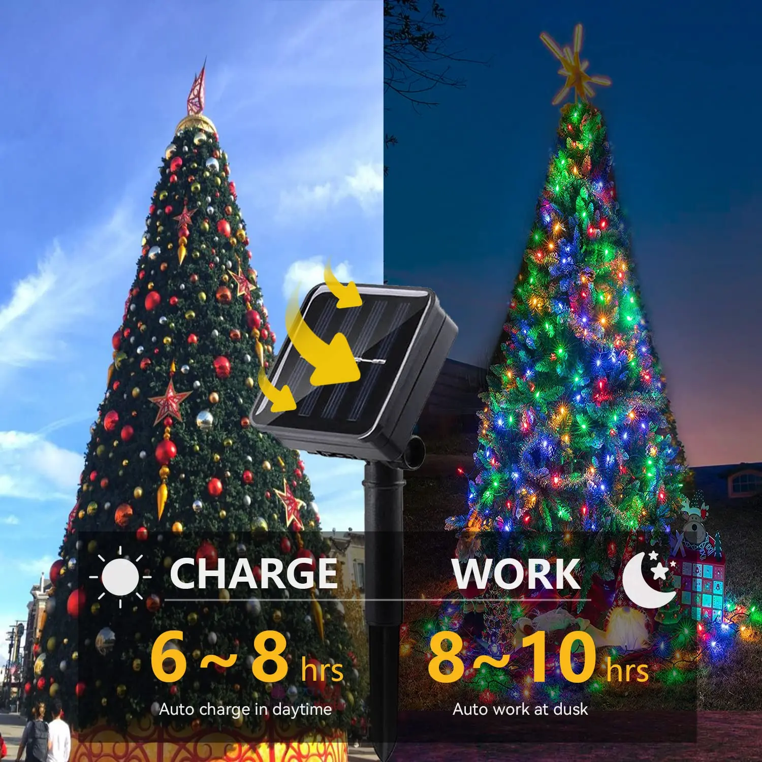 Solar Powered Outdoor Garland Decorative Festoon LED Fairy Light String for Wedding New Year Garland Christmas Lights Waterproof