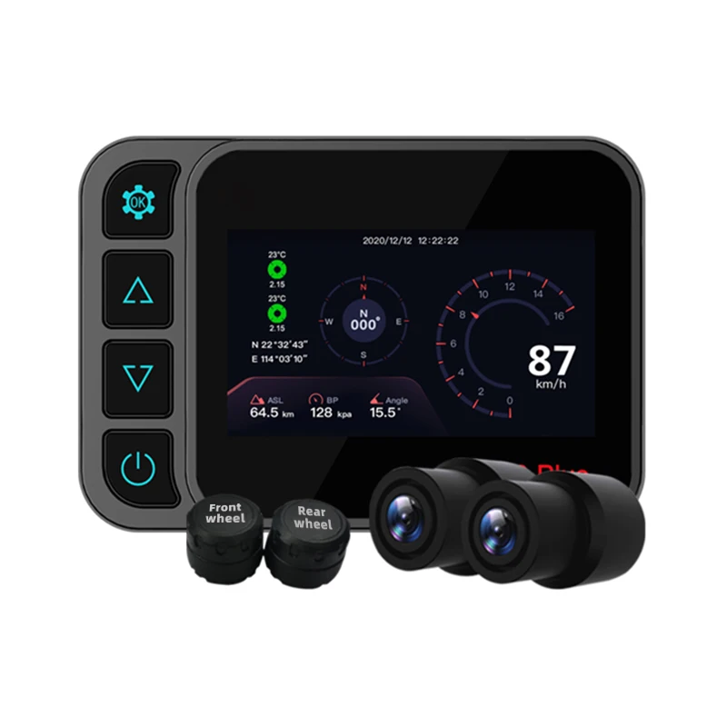 

3-дюймовый HD 1080P GPS-регистратор 4k видеорегистратор передняя и задняя маленькая черная коробка зеркало заднего вида видеорегистратор камера мотоцикла видеорегистратор