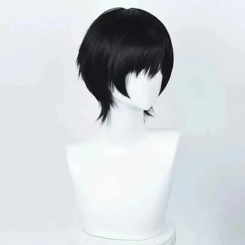 Anime Chainsaw Man Yoshida Hirofumi Cosplay Wig 35cm Short Black Heat Resistant Synthetic Hair Man Party Wigs