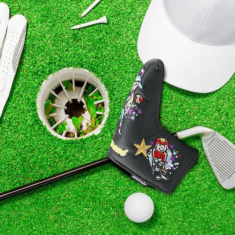 Funny Golf Head Covers Cartoon Baseball Boy Golf Club Headcover With Magnet Putter Blade Protective Accessories For Men Women