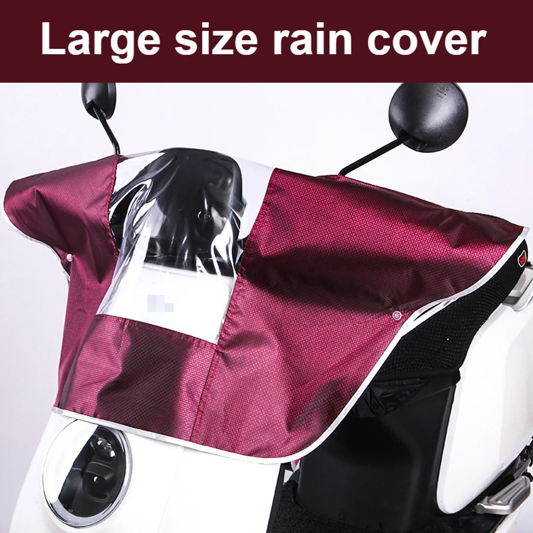 Large sized universal electric bicycle motorcycle head rain cover, central panel waterproof and dustproof cover