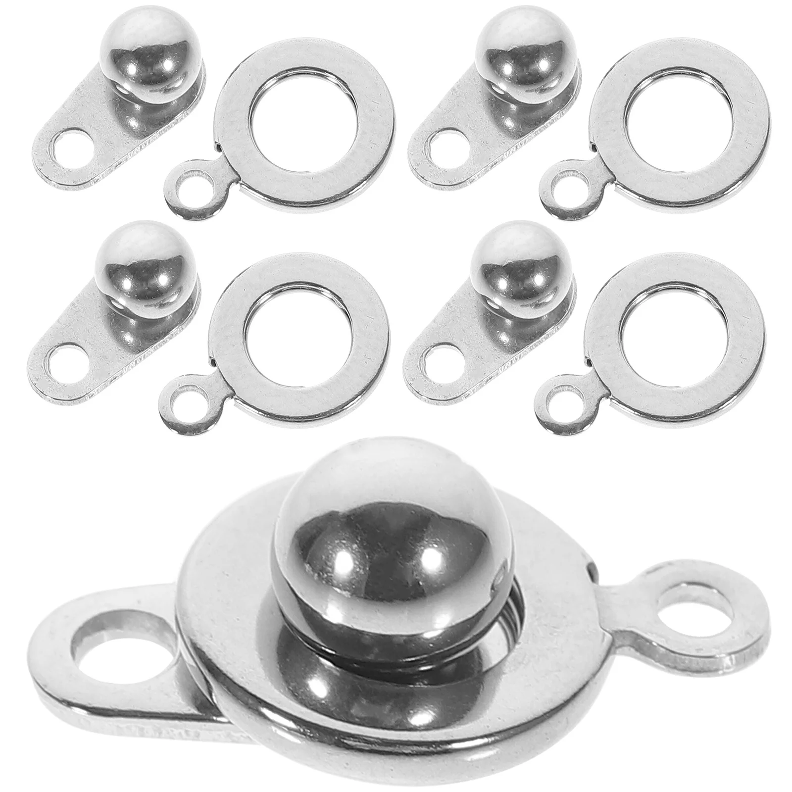 

5Pcs Stainless Steel Snap Clasps Multi-Functional Ball Socket Clasps for DIY Jewelry Necklace Bracelet Necklace Clasp