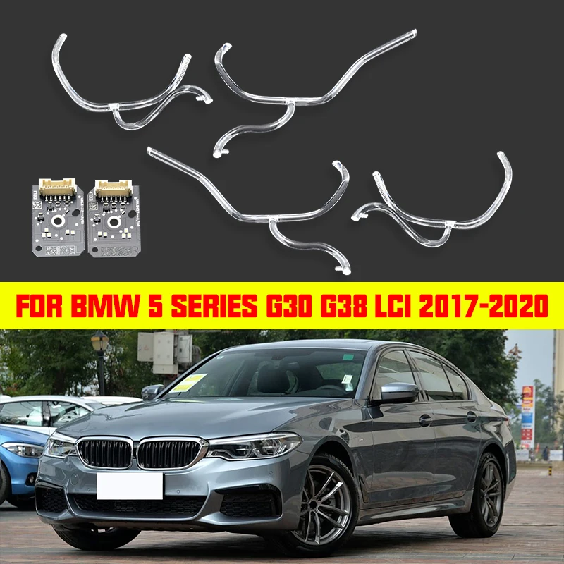

4Pcs Guide Headlight Angel Eyes For BMW 5 Series G30 G38 2018-2020 LED DRL