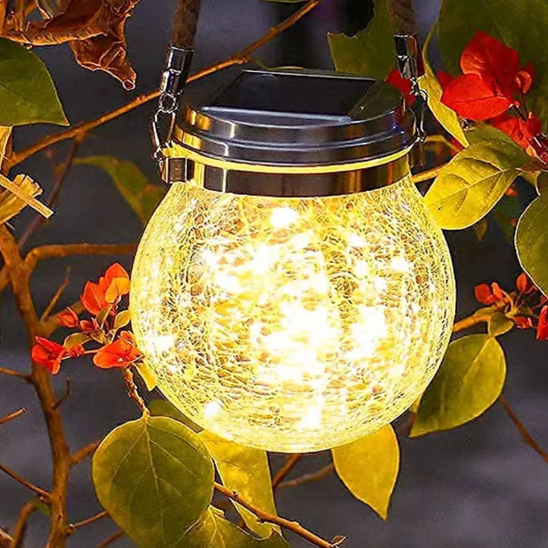 Luz Solar Led para exteriores, tarro de albañil, resistente al agua, para decoración de jardín, balcón, redondo/cuadrado, lámpara de iluminación