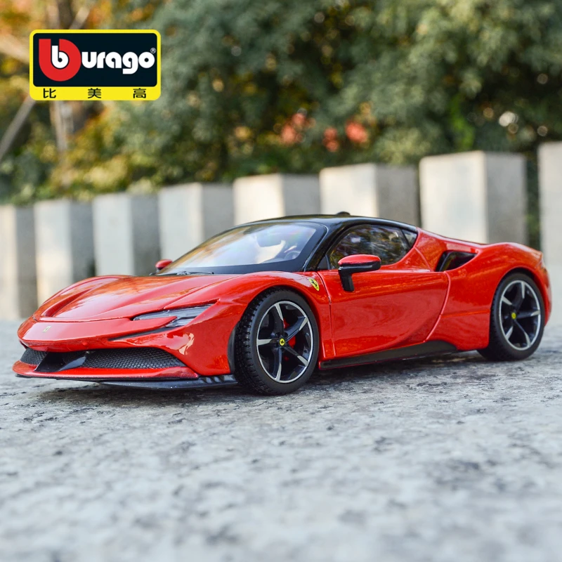 

Bburago 1:24 Ferrari SF90 Stradale Car Model Die-casting Metal Model Toy Boyfriend Gift Simulated Alloy Car Collection B494