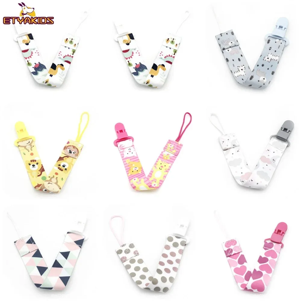 1Pc Cartoon Animal Pattern Baby Pacifier Leashes Ribbon Infant Child Soother Nipple Chain Fixing Clip Holder Strap for Pacifier