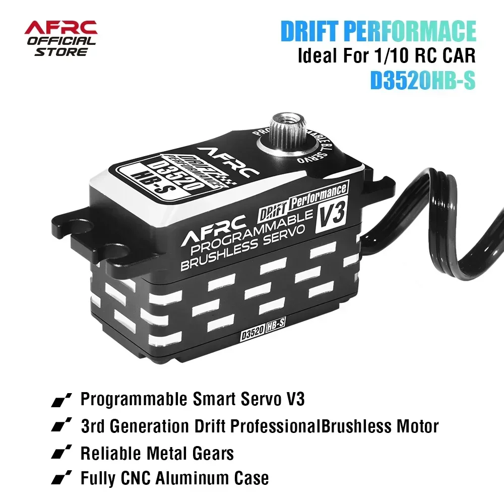 Afrc D3520HB-S v3 desempenho de deriva servo inteligente programável sem escova para yokomo reve d sakura 1/8 1/10 atualização de corrida de deriva