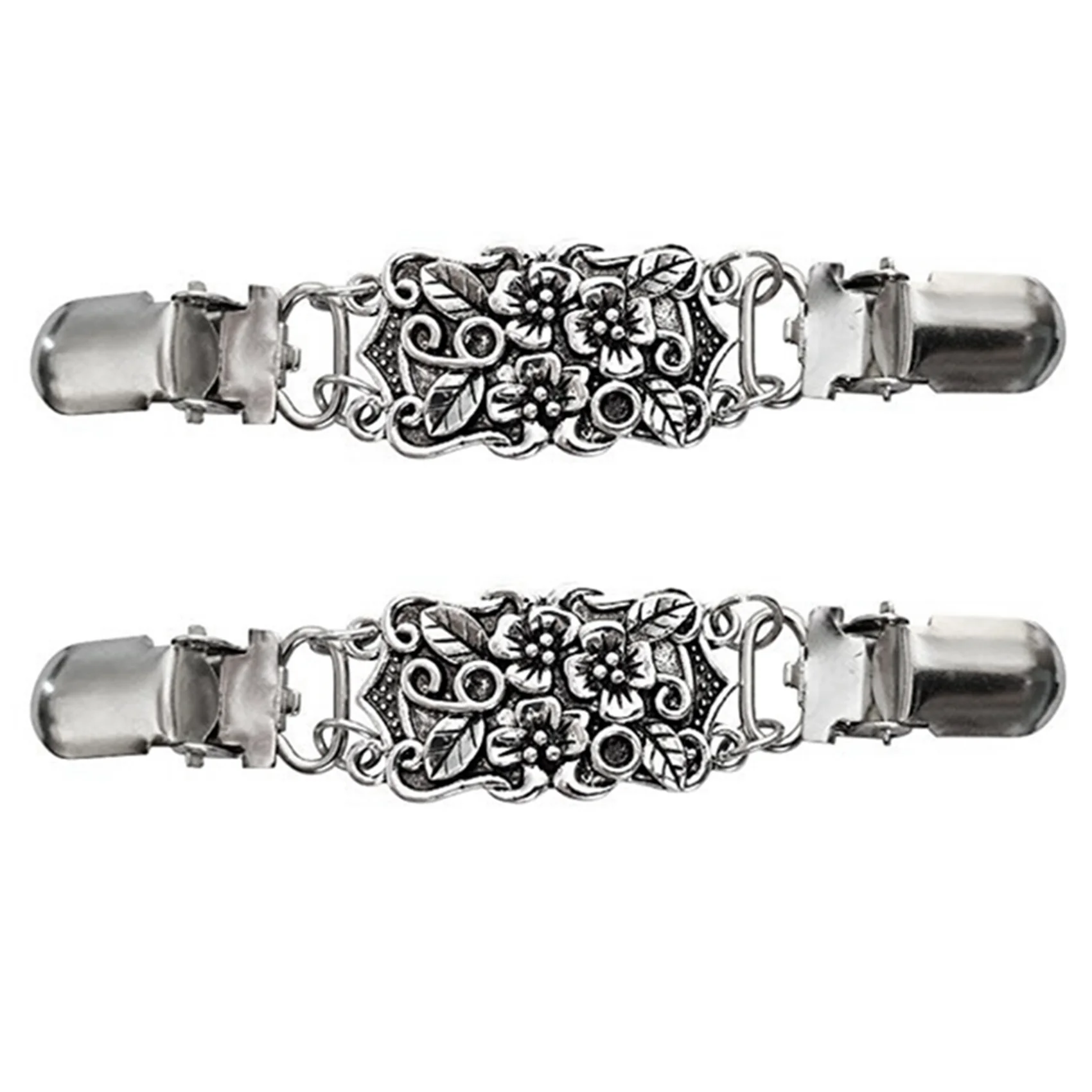 

TEXU 2X Retro Cardigan Clip Sweater Clip Women Filigree Cinch For Back Of Dresses Shawl Clip