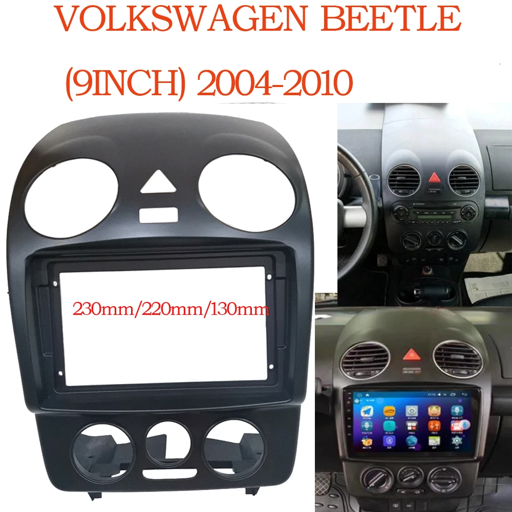 Kit de marco de Radio para coche, montaje de 9 pulgadas, 2 Din, Panel Fascia para VOLKSWAGEN Beetle 2004-2010, pantalla CarPlay, GPS, MP5, Android
