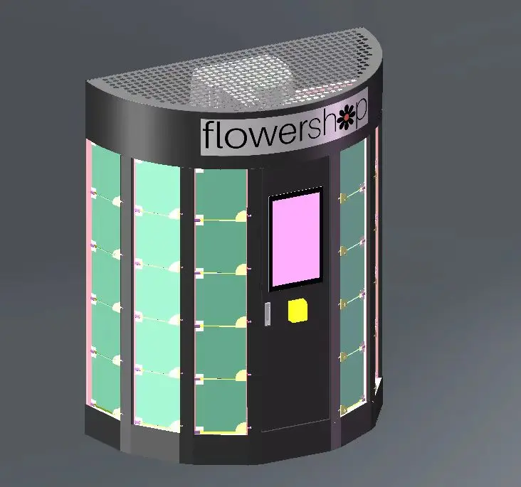 Haloo Vending Machine Supplier Flower Vending Machine 34 Lockers Big Size Machine Bill Coin and Card Reader