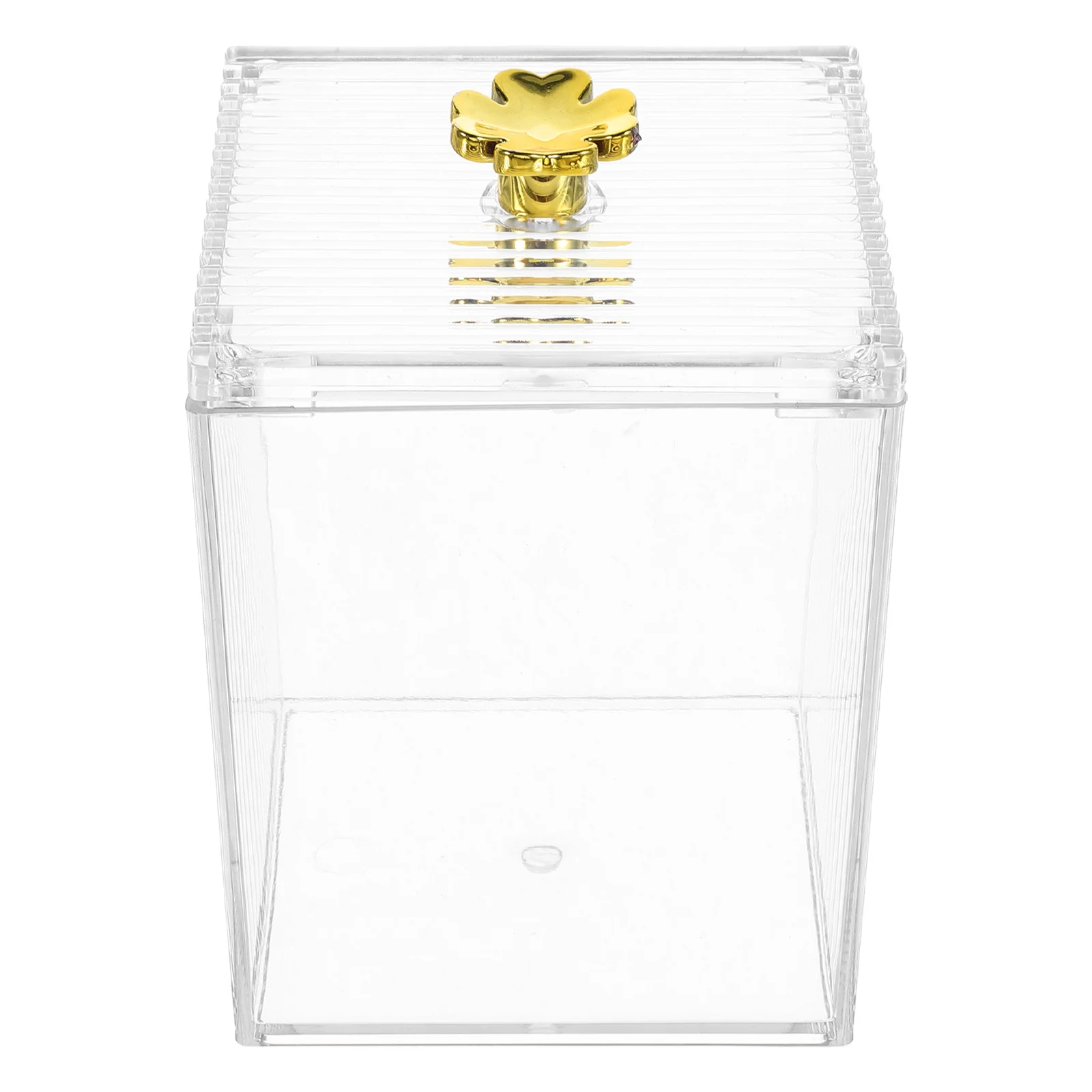 

Cotton Swabs Container Cosmetics Box Protective Lid Makeup Pad Organizer Clear Storage Desktop Makeup Vanity Organizer