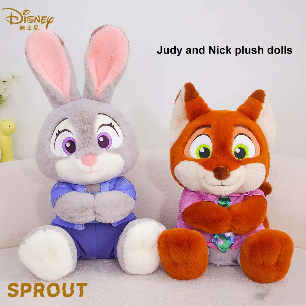 

50CM Genuine Disney Zootopia Plush Doll Cute Judy And Nick Stuffed Animal Toy Soft Big Size Plush Figure Gift for Kids Gift