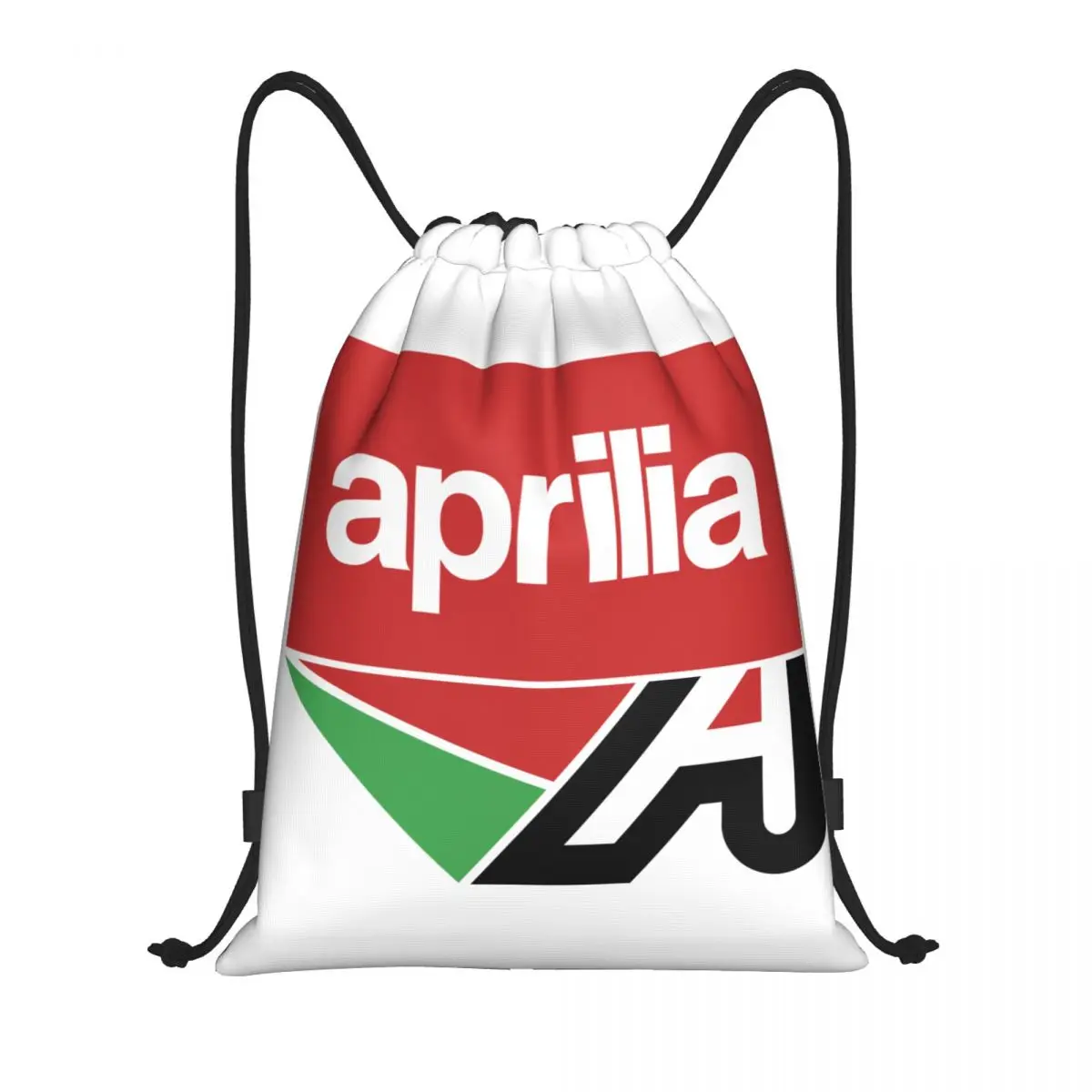 Custom Aprilias Racing Motorcycle Drawstring Backpack Women Men Sport Gym Sackpack Foldable Shopping Bag Sack