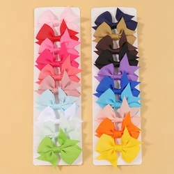 10Pcs/set Baby Grosgrain Ribbon Bowknot Hair Clips for Girls Colorful Bows Clip Hairpin Barrettes Headwear Kids Hair Accessories