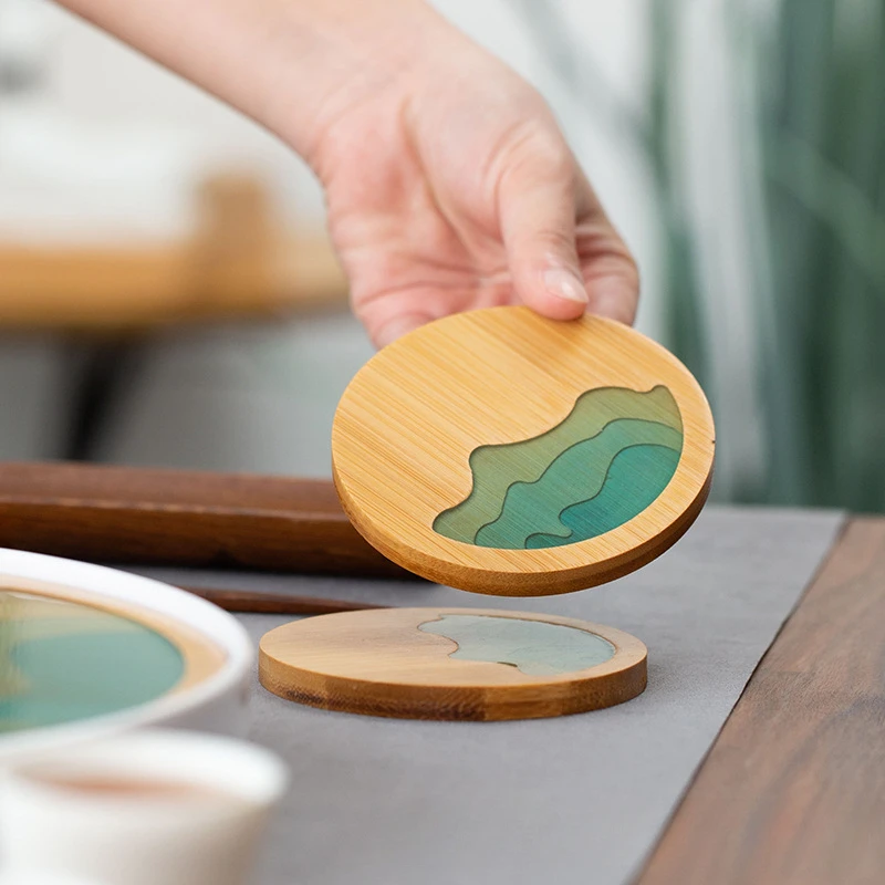 Drinkware Coaster Ins Heat Insulation Pad Bamboo Heat Insulation Saucer Tea Ceremony Zen Chinese Cup Saucer Teacup Pad