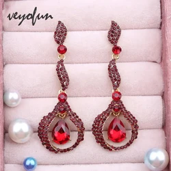 Veyofun Vintage Rhinestone Long Drop Earrings Classic Party Dangle Earrings Fashion Jewelry for Women New Wholesale