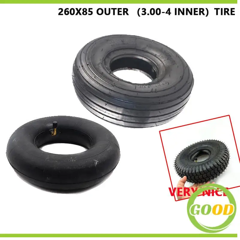 260x85 Tire and Inner Tube 3.00-4 (10 inch, 260*85) Knobby Scooter, ATV and Go Kart Tire and Tube  Tire Good Quality