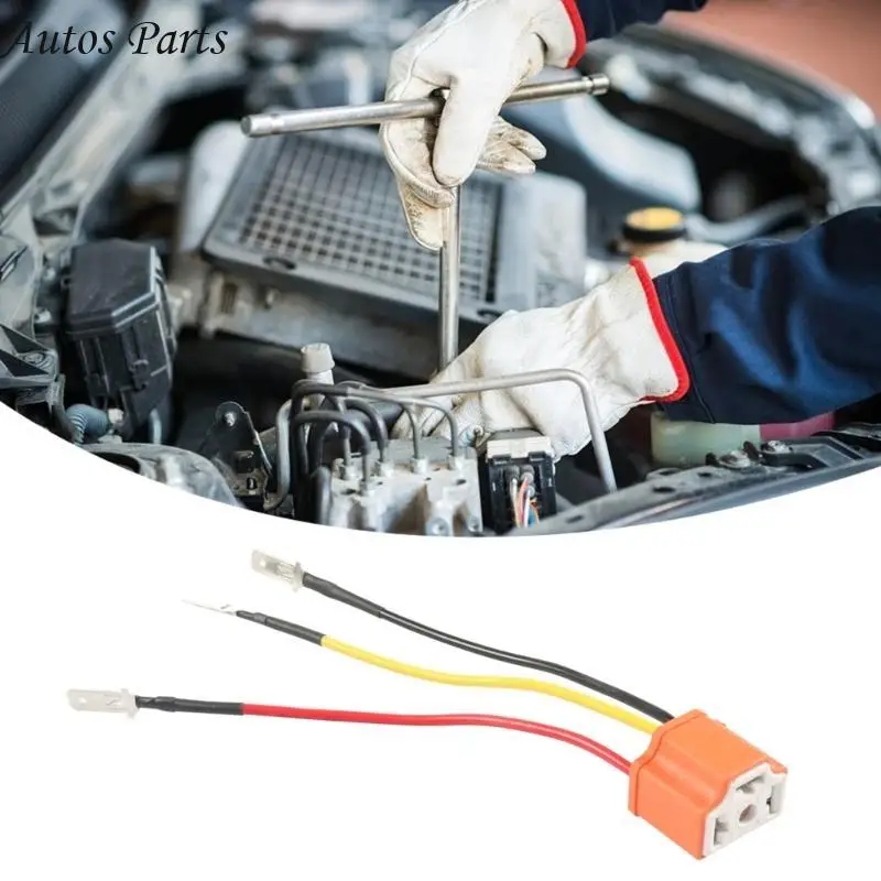 57BA Automotive Headlight Socket Ceramic Plug Heat Resistant Three Pin Base 4pcs