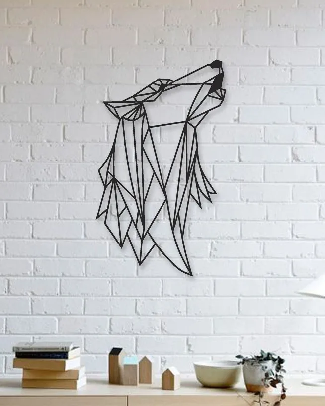 Wolf Engineered Metal Table Decorative Wall Decor Black Wall Décor,Living Room, Bedroom, Kitchen, bathroom Interior Decoration,