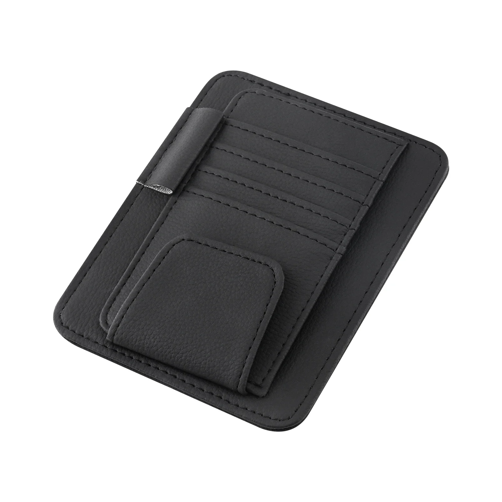 Car Sun Visor Organizer Multi-Pocket Business Card Storage Management Sunglasses Holder Visor Accessories Auto Interior