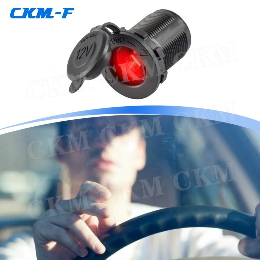 

12V Waterproof Car Cigarette Lighter Socket Auto Boat Motorcycle Tractor Power Outlet Socket With LED Receptacle Car Accessories