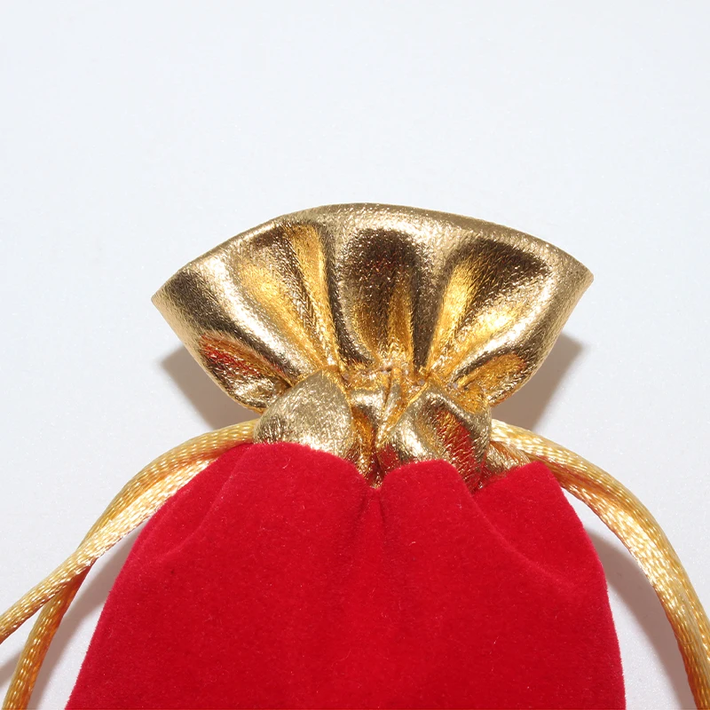 10 Pcs/Lot Gift Bag Golden Mouth Velvet Pouch with Drawstring Pouch bag jewelry Wedding Candy Pocket