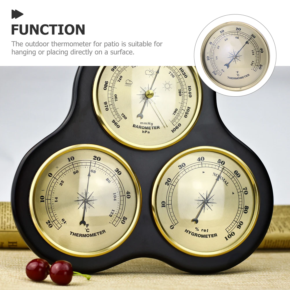 

Circular Metal Thermometer Large Numbers for Home Indoor Outdoor Patio Wall Garden Temperature Gauge Practical
