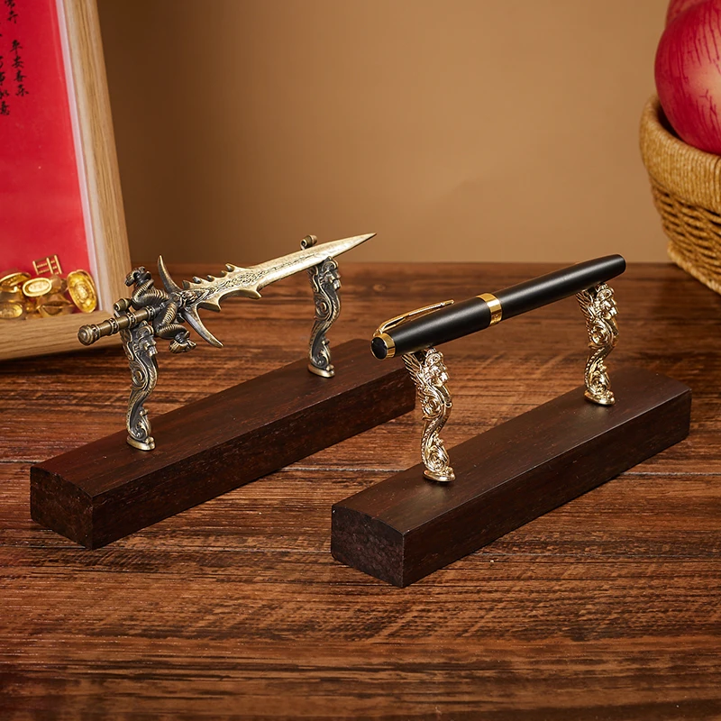 Pen Display Stand Creative Stationery Pen Holder Solid Wood Desktop Decoration Retro Wooden Pen Holder