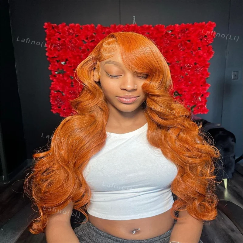 30 Inch Orange Ginger 13x4 Lace Front Wig Ginger Body Wave 13x6 Hd Lace Frontal Wig Brazilian Colored Wig 100% Human Hair Wigs