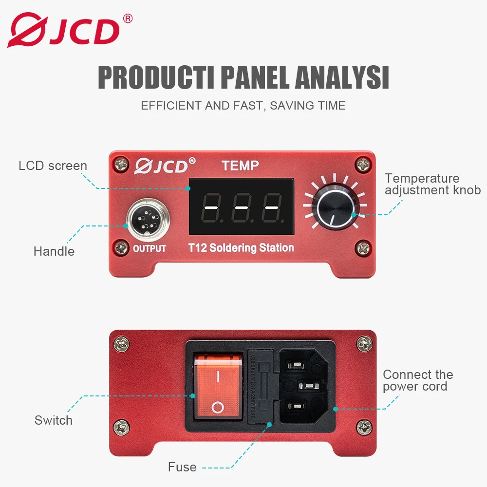 JCD Quick Heating T12 Soldering Station Electronic Welding Iron LED Digital Adjustable temperature 75W Electric Welding Machine