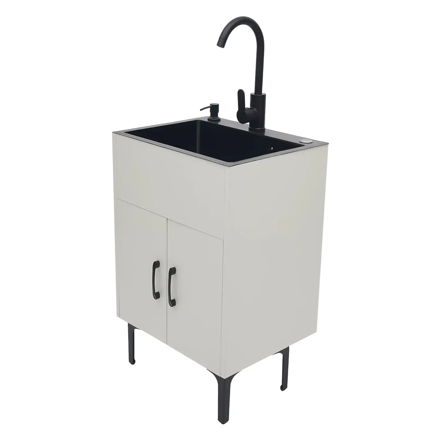 

Laundry Sink with Cabinet, 30-Inch Stainless Steel Utility Sink with Cabinet 15.75"D x 19.69"W x 30.71"H Bathroom, Customized