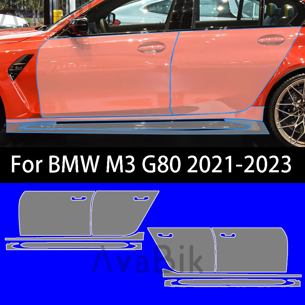 Предварительно вырезанная ППФ ТПУ для BMW M3 G80 2021 2022 2023, защитная пленка для краски, предварительно вырезанная автомобильная крышка, автомобильная наклейка против царапин, прозрачный комплект, бюстгальтер