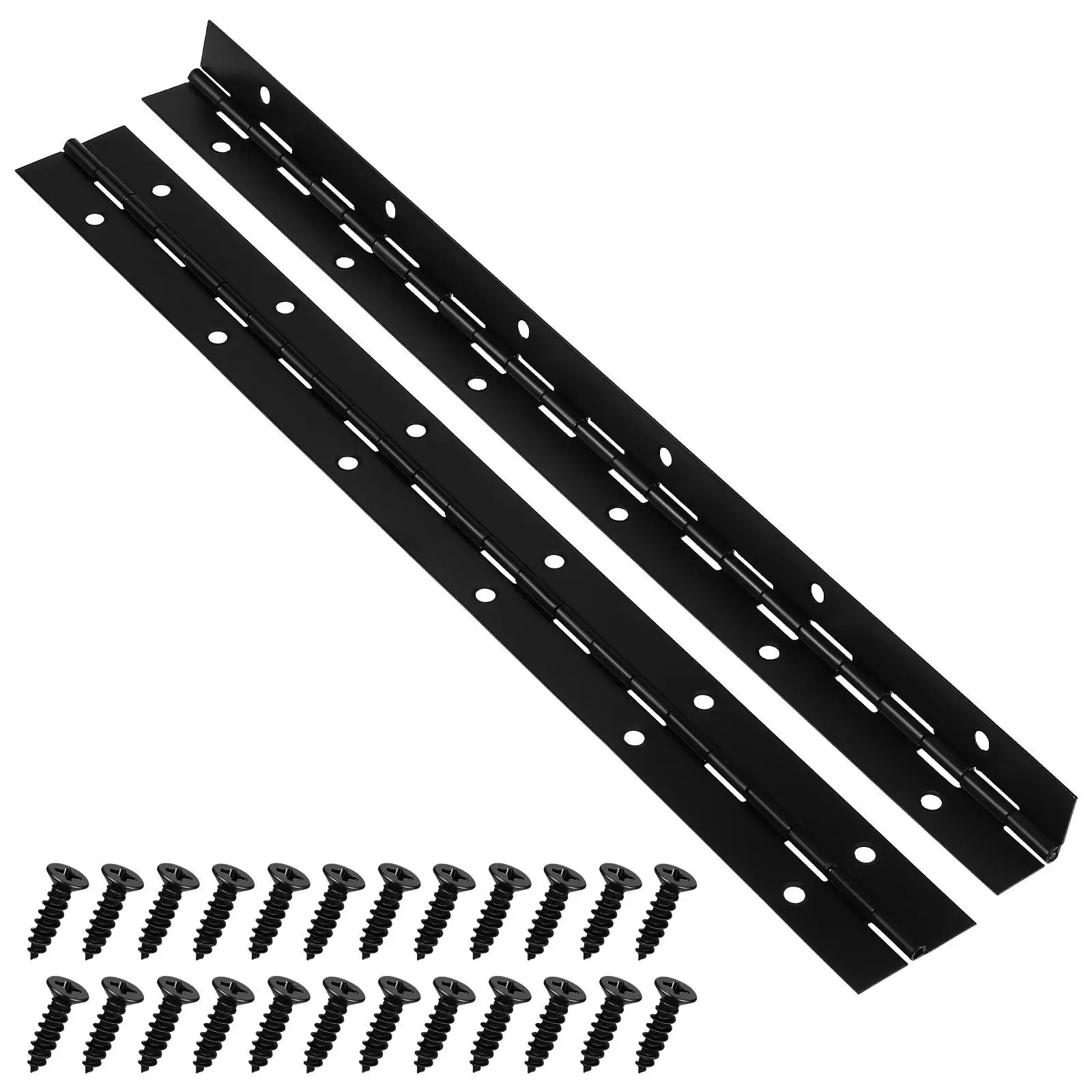 

2 Pcs Black 300x30x0.8mm Heavy Duty Iron Continuous Piano Hinge Metal For Cabinet Door Wooden Hardware Long Hinges