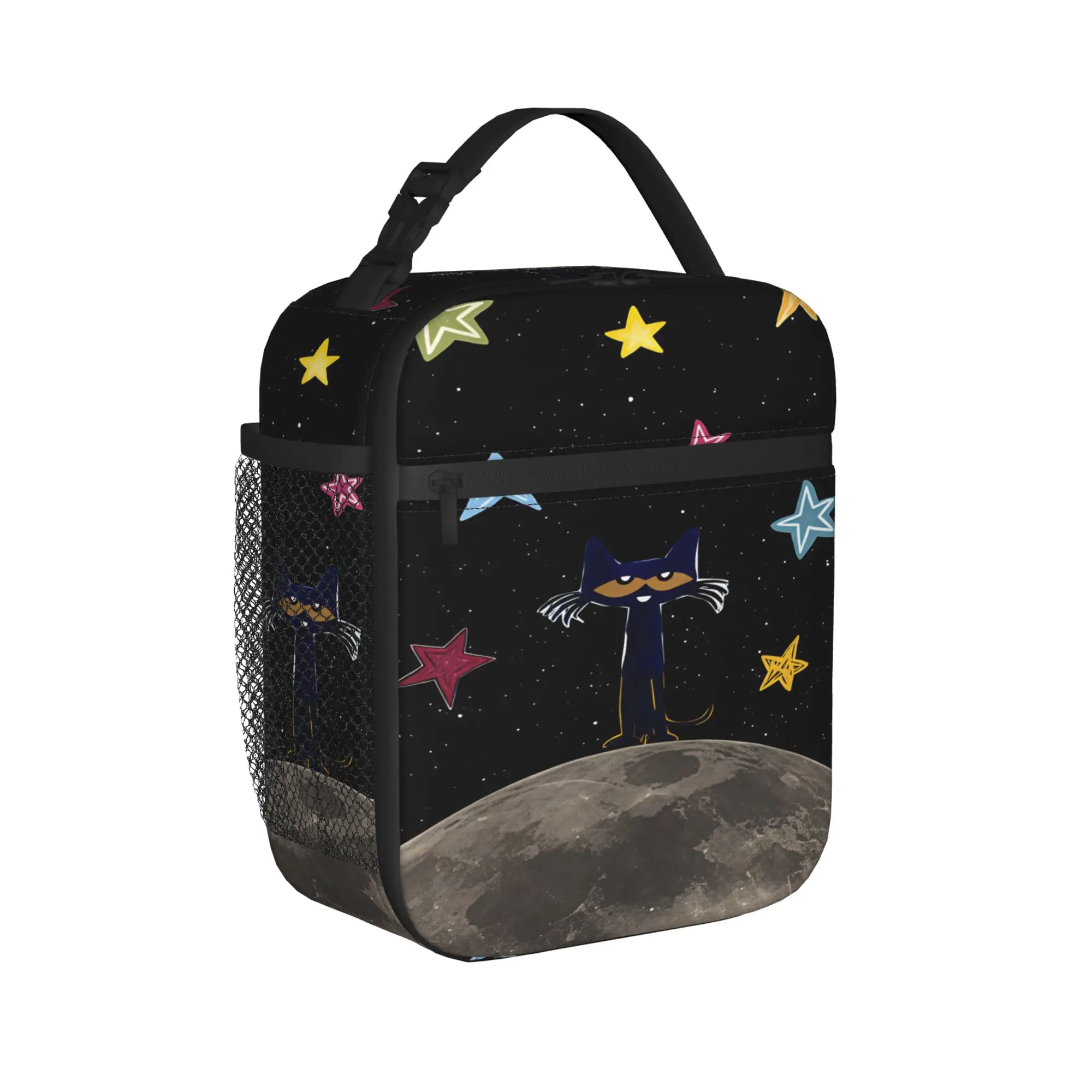 Pete The Cat Stars Comic Lunch Bag  Portable Lunch Box Women Outdoor Picnic Print Cooler Bag Vintage Oxford Thermal Lunch Bags