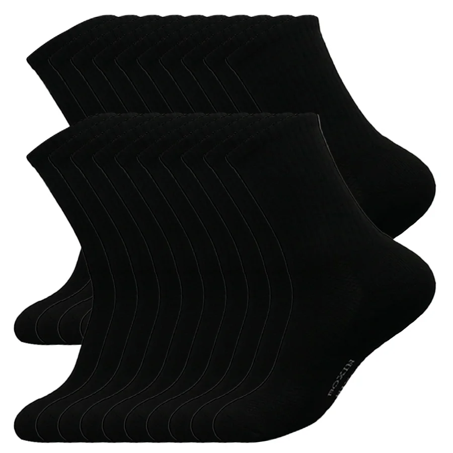 Nowe 20 par Cool Men Black White Warm Socks Set Jesień Zima Męskie Solid Color Sportowe krótkie skarpetki dla mężczyzn Dropshipping