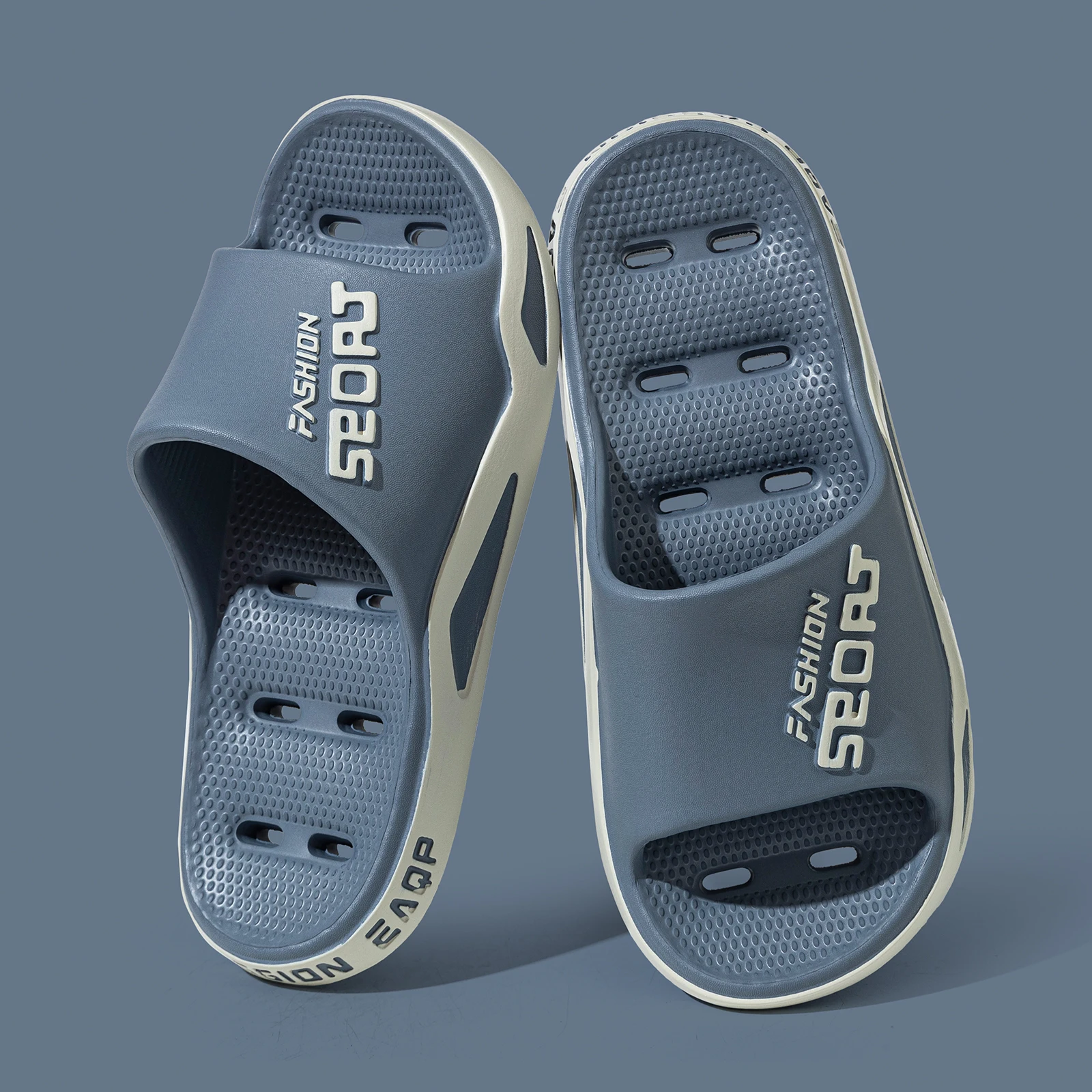 

Summer Home Comfortable Casual Flat Men's Bedroom Slippers Beach Fashionable Cool Open Toe Simple Anti Slip Couple Indoor Shoes