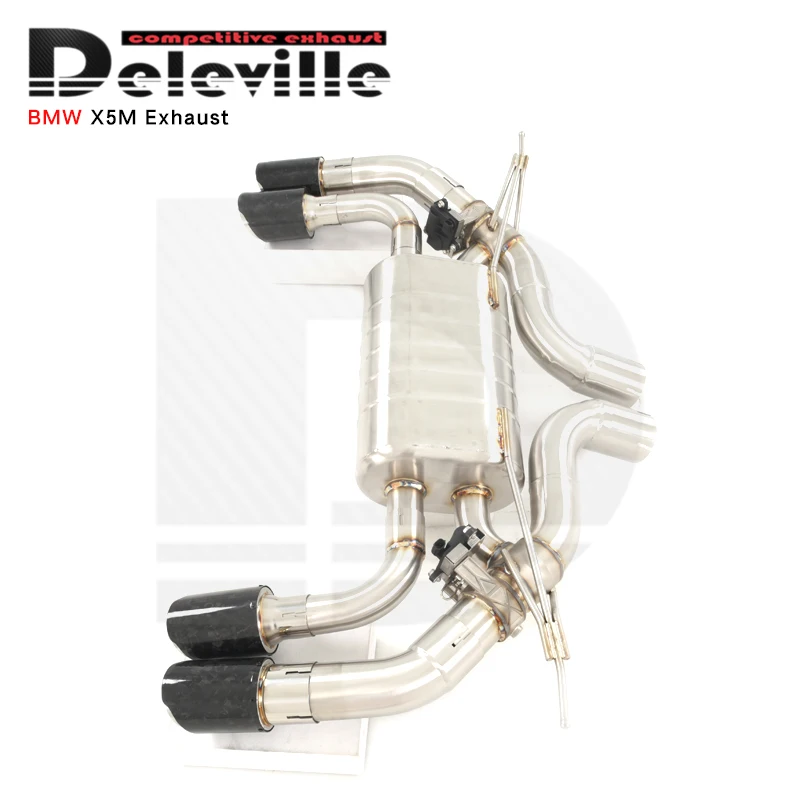 كاتم صوت Deleville Catback لسيارات BMW X5M 4.4T 2013-2018 304 أنابيب عادم من الفولاذ المقاوم للصدأ نظام عادم عالي الأداء