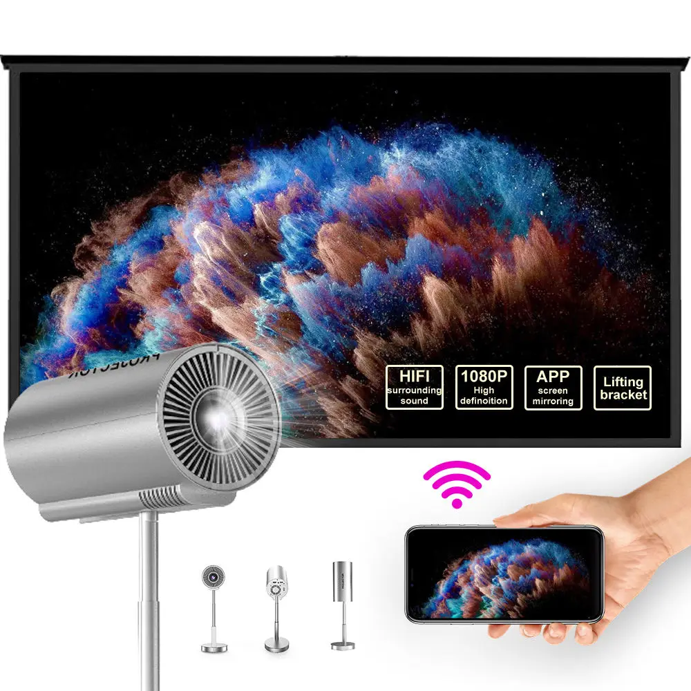 Projetor LED portátil para Home Theater, TV de projeção inteligente, 1080P nativo, Android 11, 4K, 240ANSI Dual WiFi, 6, BT5.0, Home Theater