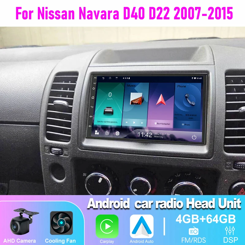 

4-64GB 7" Car Radio Wireless CarPlay For Nissan Navara D40 D22 2007-2015 Android 15 Auto Head Unit Car Multimedia Player
