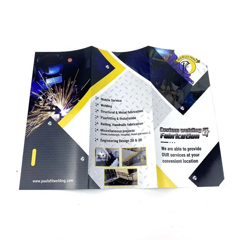 custom.Cheap Price Custom Business Flyer Leaflet High Quality 150gsm Coated Paper Printing Trifold Brochure