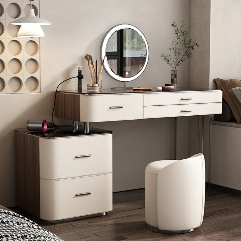 Vanity Wooden Dresser Organizer Luxury Storage Makeup Mirrors Dressing Table Storage Cabinet Tocador Maquillaje Room Furniture