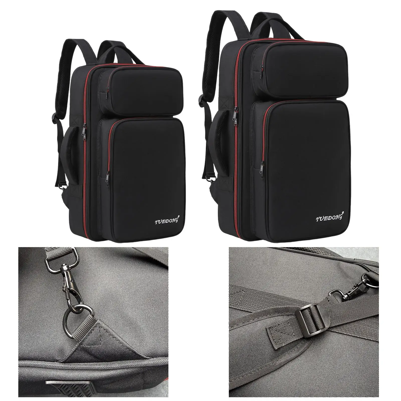 Oxford Cloth Pedal Board Bag Drop Resistant Storage Pouch with Compartments for Accessories for Electric Guitar and Cables