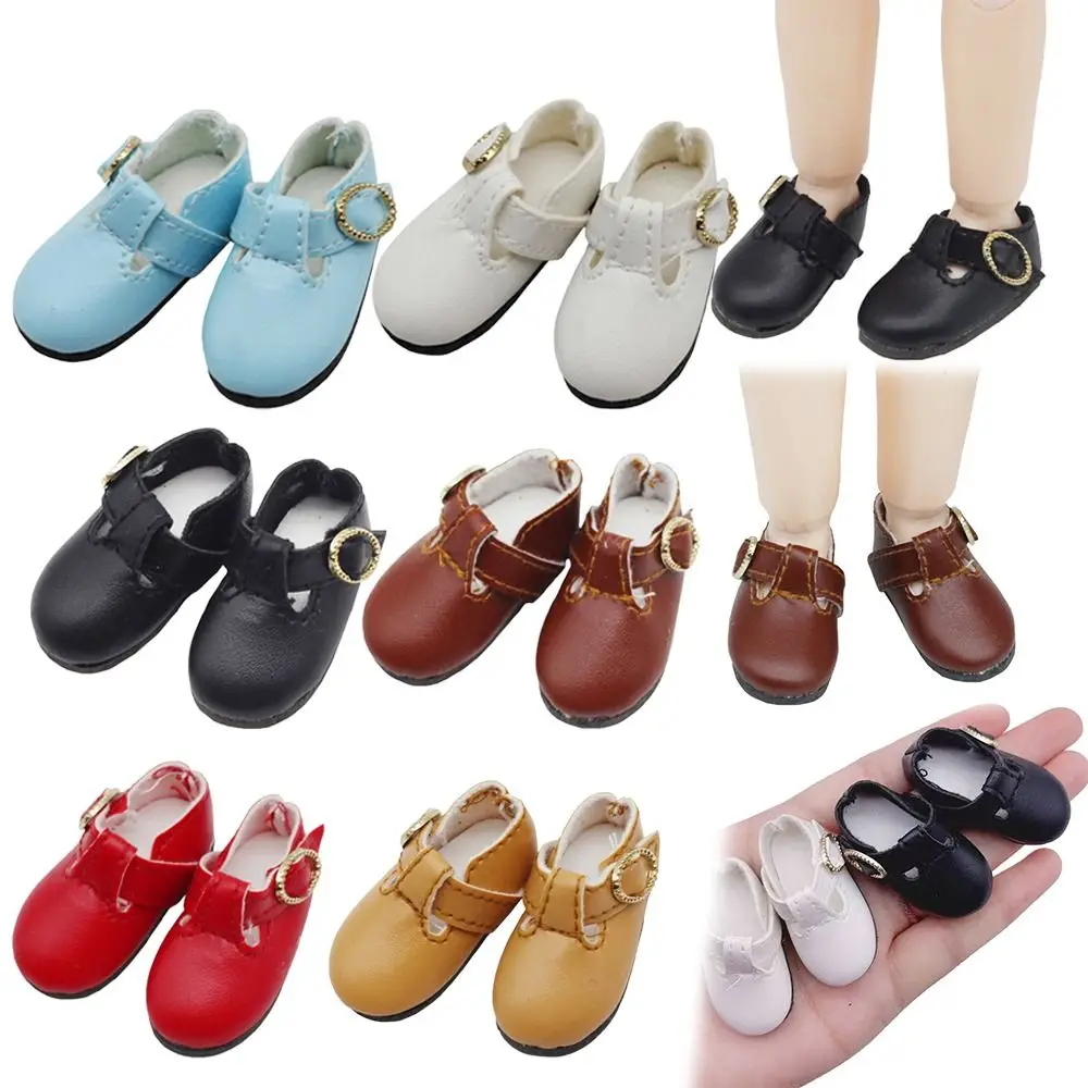 PU Leather Doll Shoes Children's Gifts Handmade Cartoon PU Leather Shoes Cute Doll Cosplay Accessories for 15cm Doll